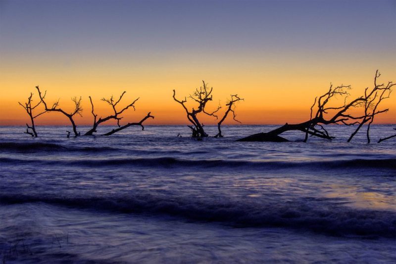 Sunset on the beach Hunting Island State Park