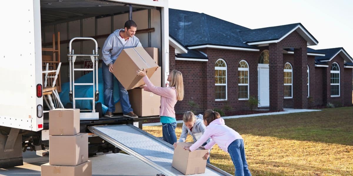 family moving out of their house