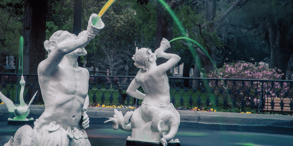 Fountain n Savannah on St. Patrick's Day