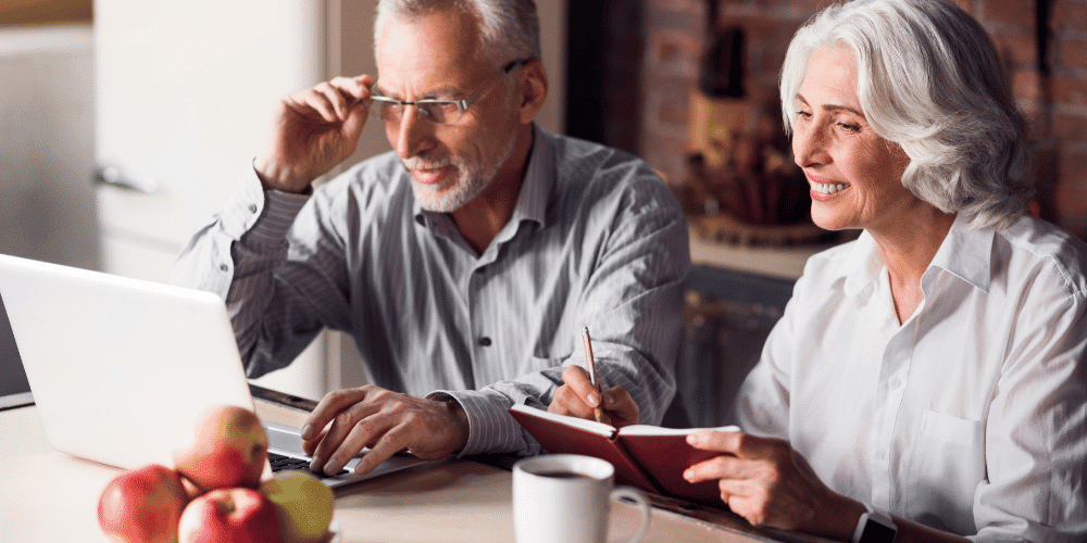 Couple doing research to find the best listing agent for their home