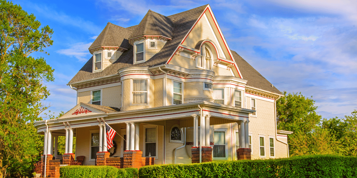 A historic home in the Victorian architectural style